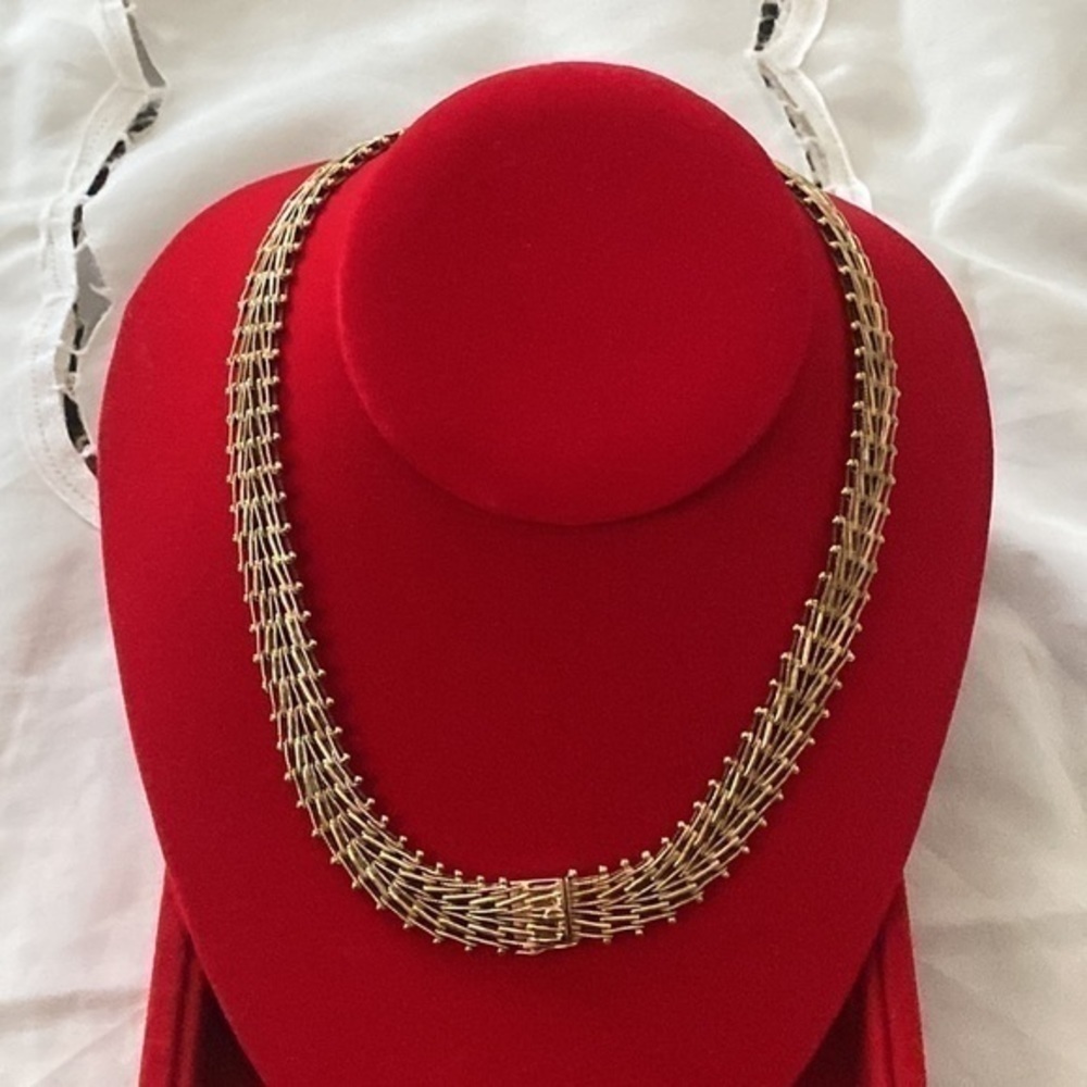 Necklace chain magnificent jewelry 14K Tri-Color Gold🌲 “Pine” solid gold 58.8gr - Picture 10 of 15